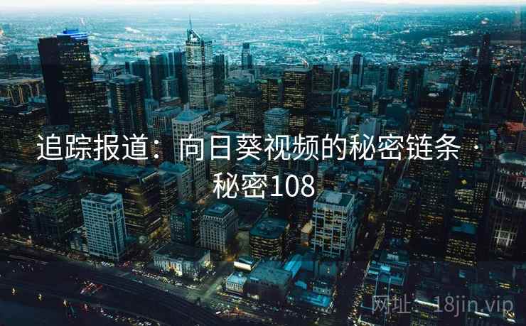追踪报道：向日葵视频的秘密链条 · 秘密108